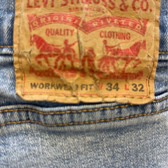 Levi's Men's Classic WorkWear Fit 505 Light Blue Straight Jeans. size 34x32 - Picture 11 of 13